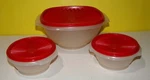 Tupperware Storage Servalier Square 836-16 Made In Usa + Small Bowls & Lids. Fixed Price $24.63.