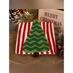 Mud Pie Christmas Tree Trinket Dish Candy Cane Stripe Holiday Plate Decor. Fixed Price $12.00.
