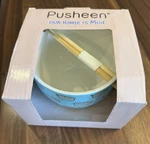 Pusheen Ramen Rice Bowl W/ Chopsticks By My Name Mud Distributed Enesco. Fixed Price $25.00.