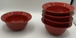 Set Of 5 Pier One Earthenware Red Bowls Wide Rimmed Cereal Soup. Fixed Price $30.00.