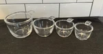 Set Of 4 Glass Stacking Hand Measuring Cups With Measurements Heavy Duty Cooking. Fixed Price $28.12.