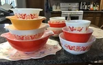 Vintage Pyrex Friendship Cinderella Mixing Bowl Set 441, 442, 443, 444 Excellent. Fixed Price $399.90.