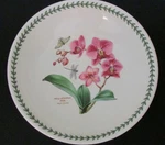 New Portmeirion Exotic Botanic Garden Pink Moth Orchid LARGE13" Low Serving Bowl. Fixed Price $140.00.