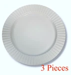 Hotel Fluted Collection Salad Accent Plates White Porcelain 8.6" 3 Pcs New. Fixed Price $33.90.