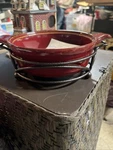 Tastefully Simple Dip Crock With Lid And Serving Rack. Fixed Price $14.97.