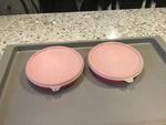 Pair Of Tupperware Munchkids Microwave Pink Divided Bowl Containers #2552 W/lids. Fixed Price $8.16.