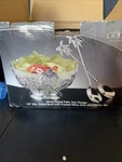 Godinger Silver Art Co Plated Palm Tree Design Salad Bowl Server Set. Fixed Price $55.00.