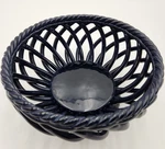 Espana Bread Fruit Basket Bowl Lattice Weave Ceramic Lifestyle 10 Dk Blue/black. Fixed Price $24.95.