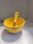 October Hill Embossed Stoneware Bowl And Spreader 2-PIECE Set Honeycomb. Fixed Price $12.00.
