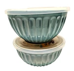 Pioneer Woman Stoneware 2 Pc Bowl Set W/ Vented Lids Blue Floral Microwave Safe. Fixed Price $19.99.