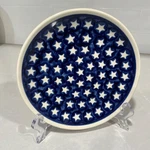 Ceramika Artystyczna Momo Panache Polish Pottery White Stars Blue Plates 7.5. Fixed Price $29.00.
