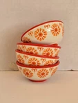 Pioneer Woman Floral Bursts Mini Dipping Bowls 3.1" Red SET-4 New W/tags. Fixed Price $17.99.