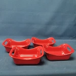 Set Of 4 Rachael Ray Red Stoneware 12OZ Rectangle Baking Dish W/handles. Fixed Price $24.99.