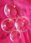 Duralex Nesting Condiment Mixing Bowls Clear Glass Made France Vintage. Fixed Price $29.95.