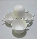 4 Corelle Livingware White Coffee Cups By Corning Made Usa Set. Fixed Price $19.99.