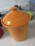 Fiesta Tangerine Food Safe Ceramic Kitchen Container With Rubber Gasket And Lid.. Fixed Price $59.00.