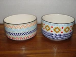 Signature Housewares 2-PIECE Colorful Stoneware Cereal Soup Storage Bowls Unused. Fixed Price $16.07.