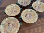 Danna Cullen Chanticleer By Zrike Soup Cereal Bowls, 6 1/8 X 2 5/8. Fixed Price $75.00.