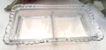 Vintage Relish Dish - Clear Glass, 2 Compartment W/ruffle Scallop Edge. Fixed Price $6.99.