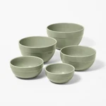 5PC Earthenware Ceramic Mixing Bowl Set Green - Figmint. Fixed Price $24.99.