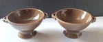 Pottery Barn Soup/ Ice Cream Bowls Set Of 2 Brown Studio By Barb Eigen Pedestal. Fixed Price $11.69.