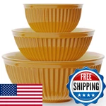 Omniware Simsbury Mixing Bowls Set Of 3 - Nesting Stoneware For Baking. Fixed Price $141.24.