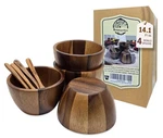 Bestysuperstore Set Of 4 Small Round Acacia Wooden Bowls Inch Diameter With. Fixed Price $31.09.