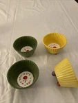 Set Of 4 Pier 1 Imports Ice Cream Ceramic Bowls With Cherry & Sprinkles Print. Fixed Price $12.00.