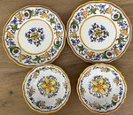 Set Of 2 - 11" Le Cadeaux Capri Melamine Dinner Plates & Cereal/soup Bowls. Fixed Price $54.50.