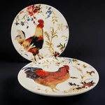 Set Of Two Williams Sonoma 2008 Rooster Francais Marc Lacaze 10 " Salad Plates. Fixed Price $49.99.