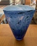 Badash Blue Crystal Monet Oval Art Glass Bowl. Fixed Price $90.00.