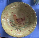 Crate & Barrel La Ceramica Italy 13" Rooster Serving Bowl Never Used With Tag. Fixed Price $24.99.