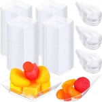200 Pcs Mini Appetizer Plates And Tear Drop Spoons For Weddings Party 2.5 X 2.... Fixed Price $40.27.