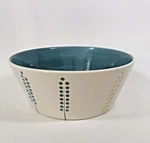 Ikea 18721 Stoneware 10.5 Salad Or Pasta Serving Bowl Abstract Flowers. Fixed Price $28.00.