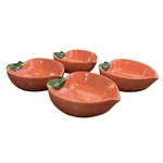 Peach Shaped Ceramic Bowl Set Of 4 Summer Fruit Home Entertaining 6" New. Fixed Price $27.00.