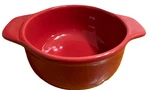 Chantal Red Casserole Baking Dish Soup Round Bowl W/ Handles 2 3/4 Cup Handcraft. Fixed Price $10.00.