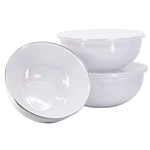 Golden Rabbit Enamelware Set Of - 3, 3.5 & 4.5 Quart, Solid White Textured. Fixed Price $143.46.