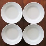 Lot 4 Apilco France Classic White Porcelain 10" Soup / Pasta Bowls. Fixed Price $54.00.