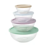 The Pioneer Woman 8-PIECE Glass Mixing Bowl Set. Fixed Price $32.26.