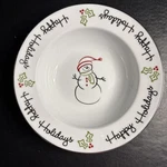 St. Nicholas Square Tis The Season Soup Bowl Snowman Christmas Happy Holidays. Fixed Price $9.95.
