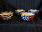 The Pioneer Woman Bowls Heritage Floral 4 Piece Set Red Blue White Soup / Cereal. Fixed Price $45.00.