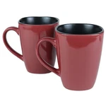 Corelle Hearthstone Stoneware Mugs Chili Red/black Square 14 Oz Set Of 2. Fixed Price $6.95.