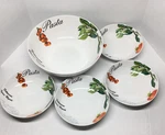 Hampton Home Pasta Serving & Individual Bowls (4) Tomatoes And Basil. Fixed Price $22.49.