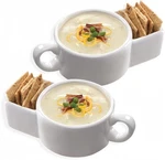 Tiyoorta 2PACK Ceramic Soup And Cracker Mug Cereal Bowl By Kitchen Gadgets.... Fixed Price $63.20.