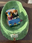 Vtg Party Time Chip Dip Set Golf Cart Green Hand Painted Ceramic. Fixed Price $56.00.