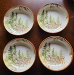Certified International Christmas Deer Pasta-soup Bowls. Fixed Price $24.00.