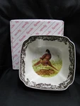 Spode Woodland Pheasant Game Bird: New Square Serving Bowl, 9 3/4", Box. Fixed Price $148.41.