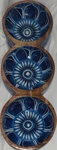 Handcrafted Hand-painted Wooden Triple Bowl Blue Floral Home Cor Accent. Fixed Price $35.06.