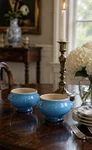 Le Creuset Heritage Lion Head 20OZ Soup Bowl In Cobalt Blue (set Of Two). Fixed Price $49.00.