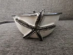 Mud Pie Starfish Dip Cup Silver With White Enamel & Spoon.. Fixed Price $28.95.